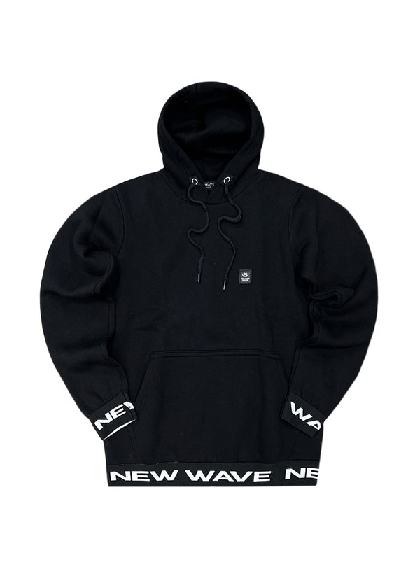 Ανδρική φούτερ με κουκούλα New wave clothing - 222-13 - new wave logo μαύρο