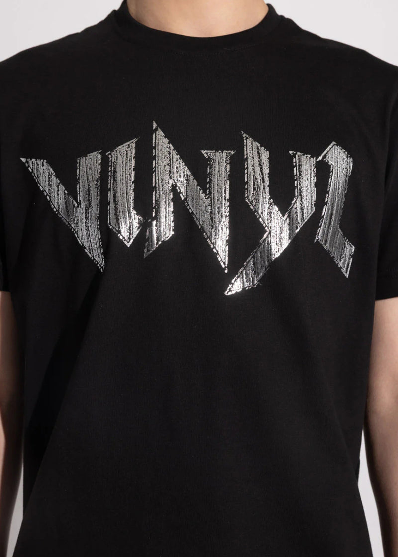 Αντρική κοντομάνικη μπλούζα - Vinyl Art Clothing - 22310-01 - dark echo logo regular fit - μαύρο
