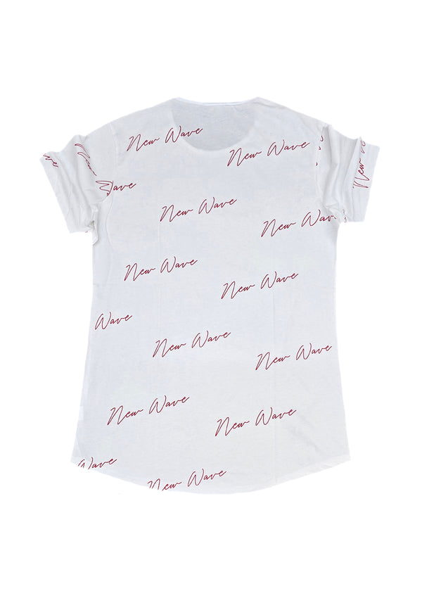 Ανδρική κοντομάνικη μπλούζα New wave clothing - 231-11 - multiple logo λευκό