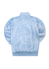Ανδρική φούτερ με κολάρο New wave clothing - 232-39 - half zip sherpa design σιελ