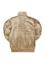 Ανδρική φούτερ με κολάρο New wave clothing - 232-39 - half zip sherpa design σκούρο μπεζ