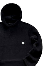 Ανδρική φούτερ με κουκούλα Close society - 232-39-hoodie - sherpa design μαύρο