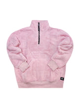 Ανδρική φούτερ με κολάρο New wave clothing - 232-39 - half zip sherpa design ροζ