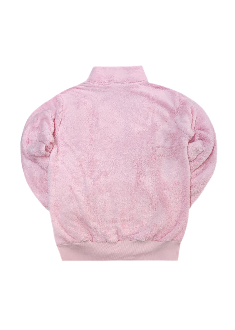 Ανδρική φούτερ με κολάρο New wave clothing - 232-39 - half zip sherpa design ροζ