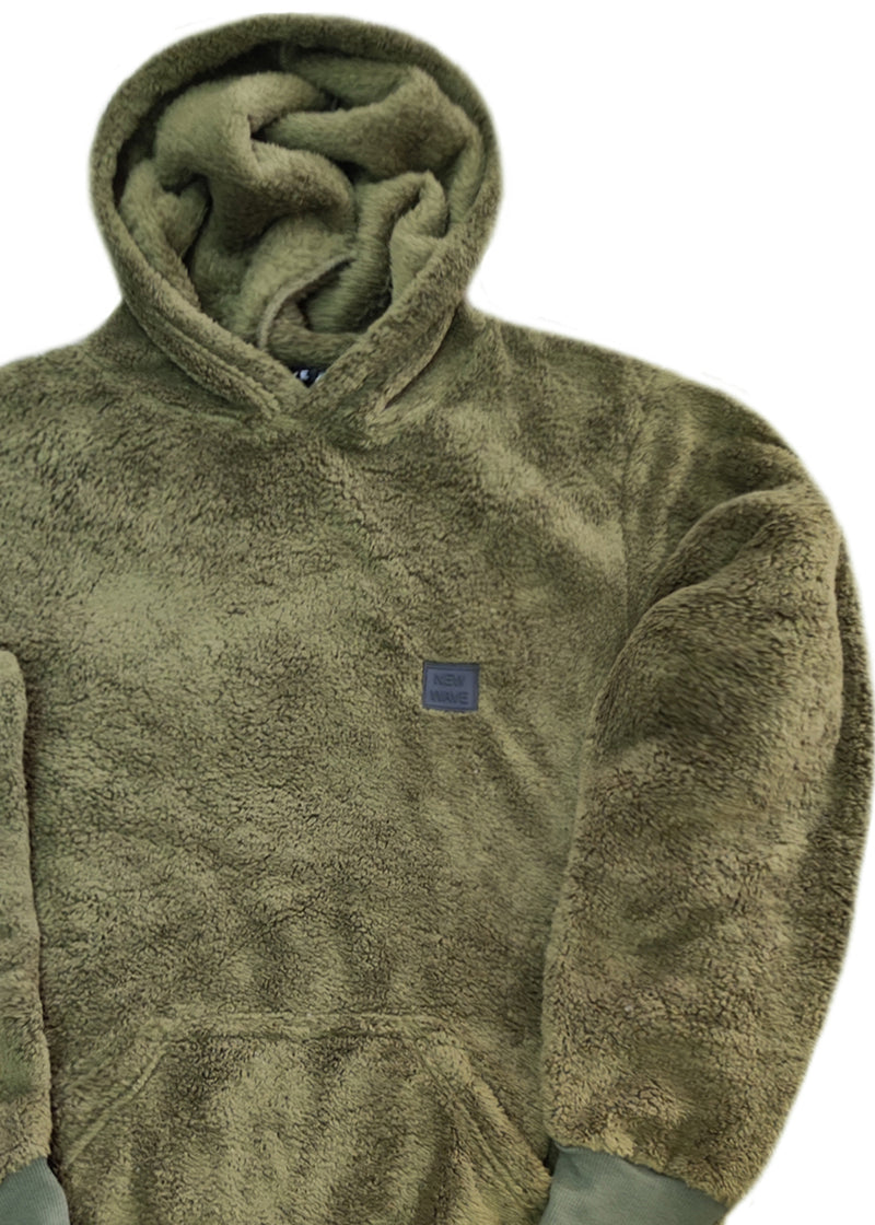 Ανδρική φούτερ με κουκούλα New wave clothing-252-45-Hoodie χακί 232-39