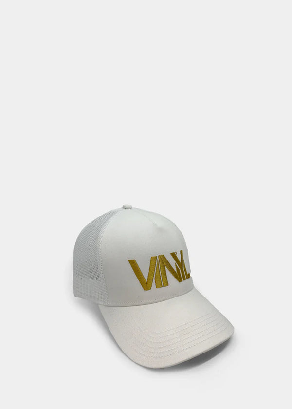 Καπέλο λευκό με χρυσό κέντημα - Vinyl Art Clothing -  23254-02 - gold logo baseball hat λευκό
