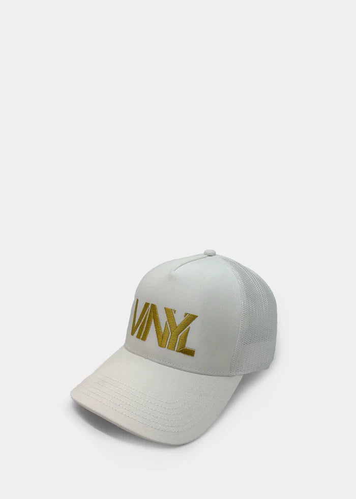 Καπέλο λευκό με χρυσό κέντημα - Vinyl Art Clothing -  23254-02 - gold logo baseball hat λευκό