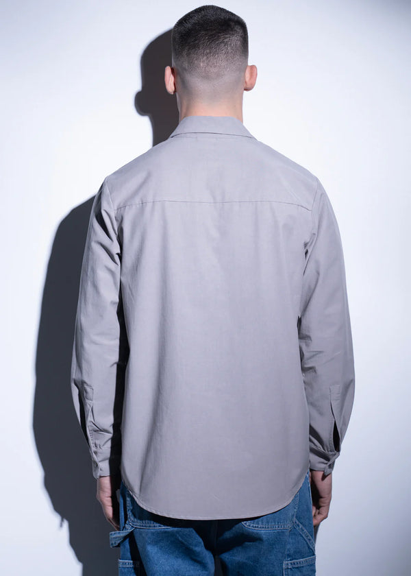 Ανδρικό πουκάμισο ζακέτα Vinyl art clothing - 23520-09 - essential overshirt γκρι