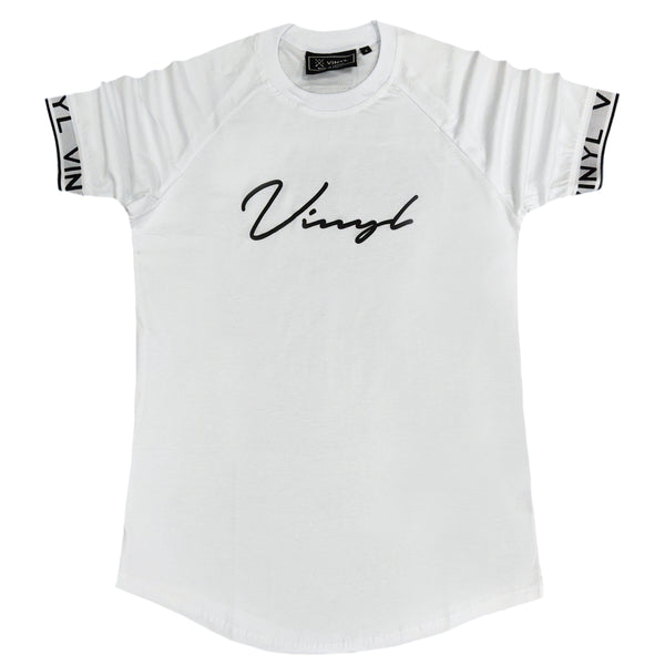Vinyl art clothing - 23805-02 - tape cuff signature t-shirt - white