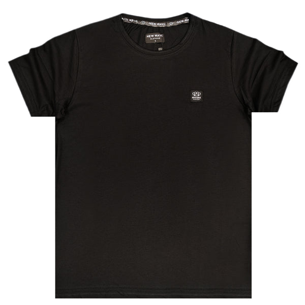 Ανδρική κοντομάνικη μπλούζα New wave clothing - 241-07 - smurfnoff μαύρο