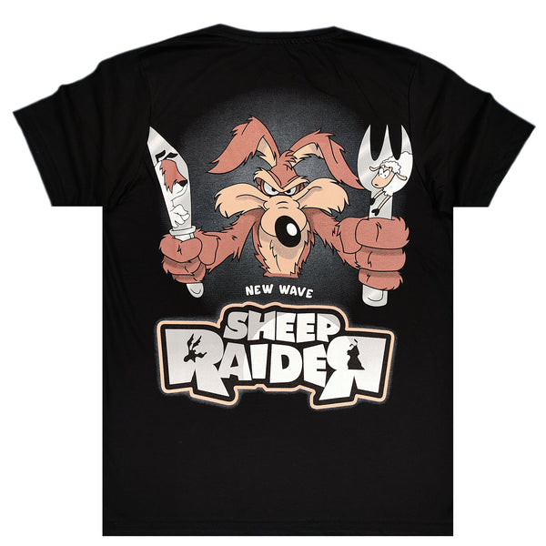 Ανδρική κοντομάνικη μπλούζα New wave clothing - 241-13 - sheep raider logo μαύρο