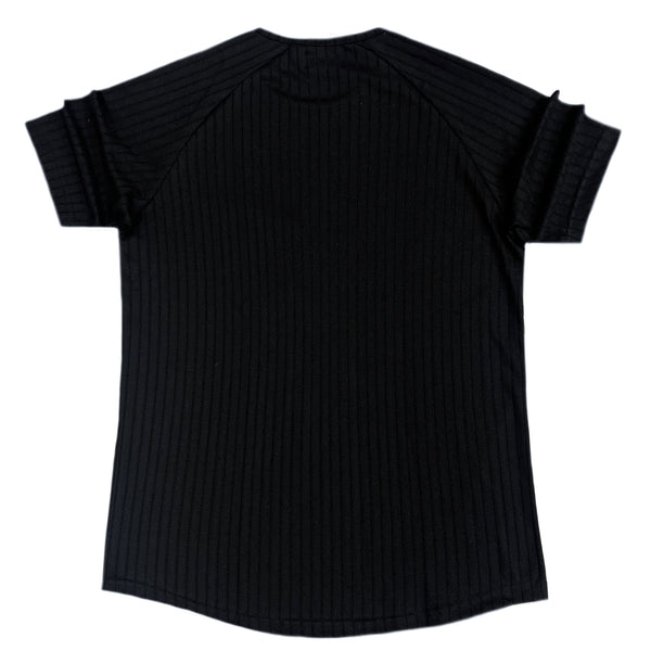 Ανδρική κοντομάνικη μπλούζα New wave clothing - 241-19 - curve t-shirt μαύρο
