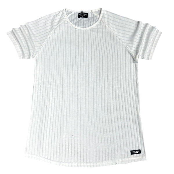 Ανδρική κοντομάνικη μπλούζα New wave clothing - 241-19 - curve λευκό