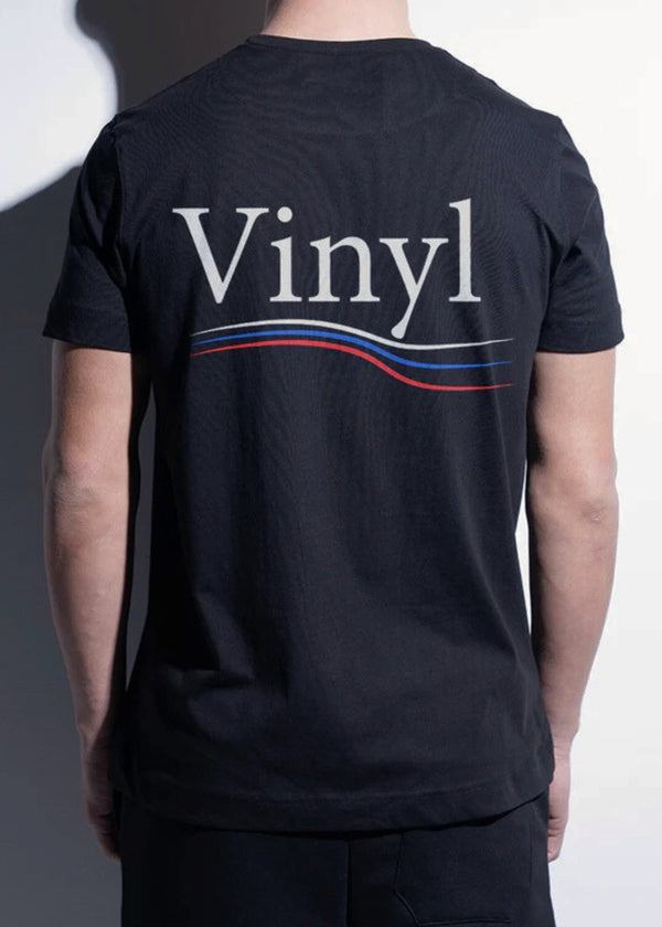 Ανδρική κοντομάνικη μπλούζα Vinyl art clothing - 21920-01 - linewave regular fit μαύρο