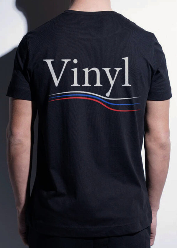 Ανδρική κοντομάνικη μπλούζα Vinyl art clothing - 21920-01 - linewave regular fit μαύρο