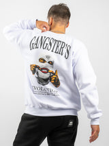 Ανδρικό φούτερ New wave clothing - 242-19 - gangsters evolution λευκό