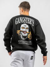 Ανδρικό φούτερ New wave clothing - 242-19 - gangsters evolution μαύρο