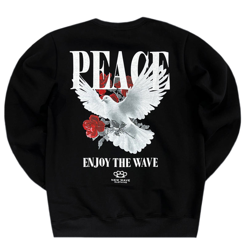 Ανδρικό φούτερ New wave clothing - 242-39 - peace μαύρο