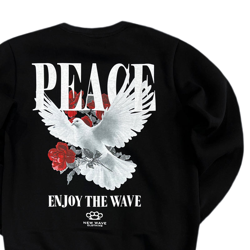 Ανδρικό φούτερ New wave clothing - 242-39 - peace μαύρο