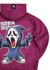 Ανδρική φούτερ με κουκούλα New wave clothing - 242-51 - scream logo ματζέντα