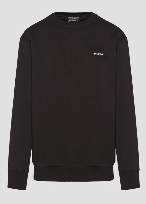 Ανδρικό μακρυμάνικο φούτερ Vinyl Art Clothing - 24242-01 - insignia sweatshirt regular fit μαύρο
