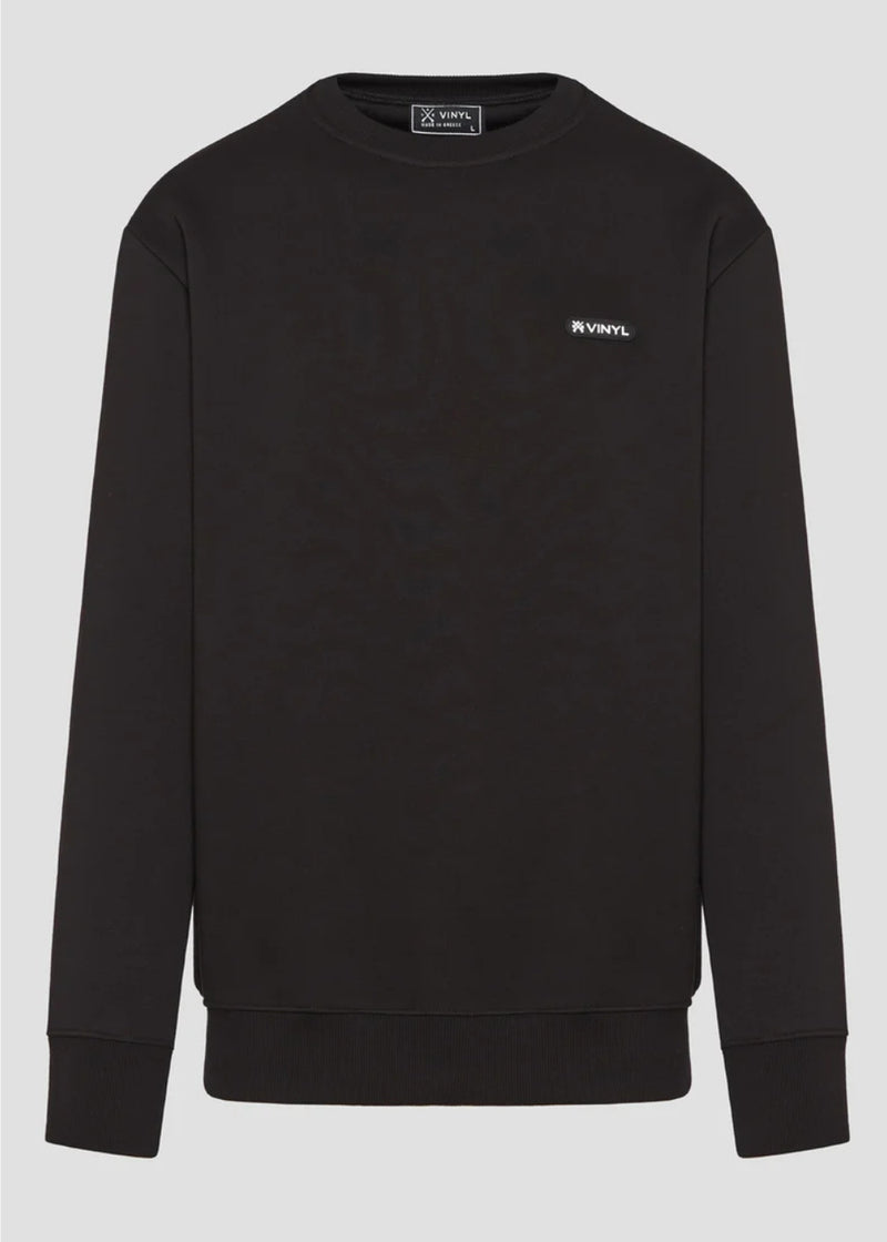 Ανδρικό μακρυμάνικο φούτερ Vinyl Art Clothing - 24242-01 - insignia sweatshirt regular fit μαύρο