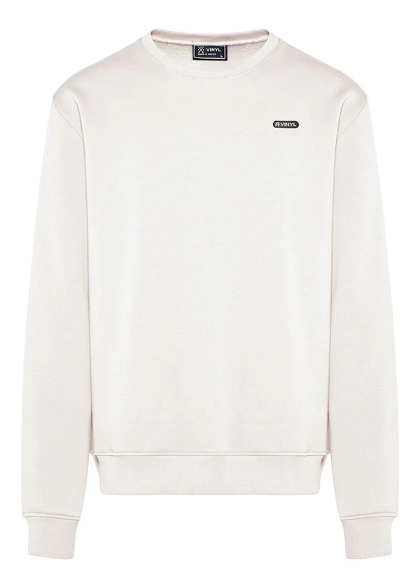 Ανδρικό μακρυμάνικο φούτερ Vinyl Art Clothing - 24242-02 - insignia sweatshirt regular fit λευκό
