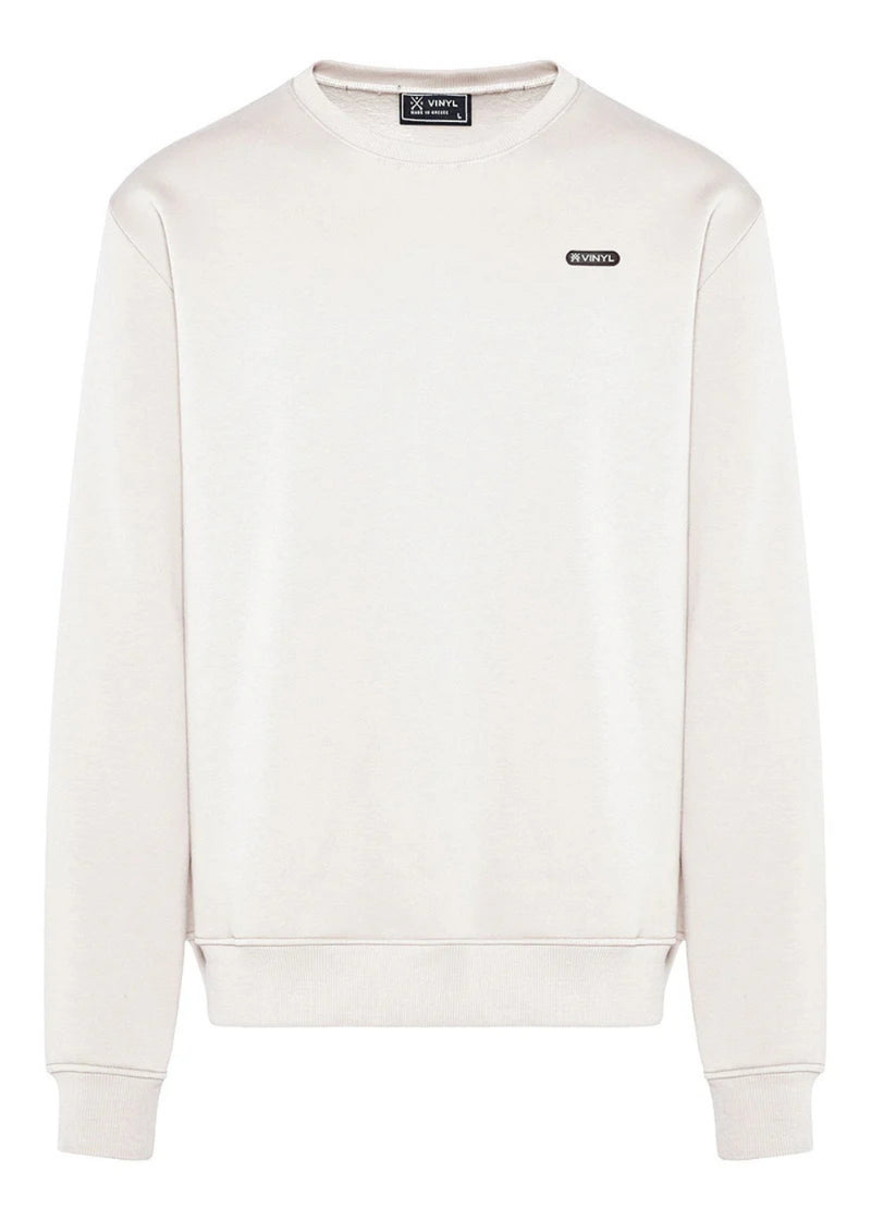 Ανδρικό μακρυμάνικο φούτερ Vinyl Art Clothing - 24242-02 - insignia sweatshirt regular fit λευκό