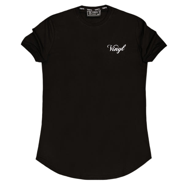 Ανδρική κοντομάνικη μπλούζα Vinyl art clothing - 24533-01 - authentic logo μαύρο