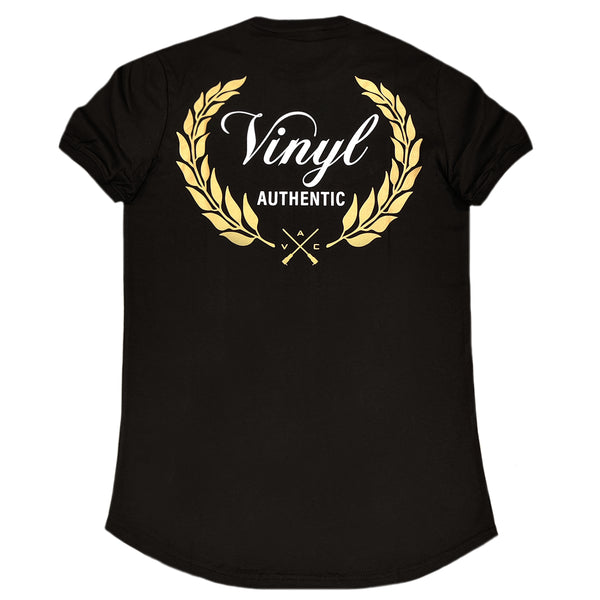 Ανδρική κοντομάνικη μπλούζα Vinyl art clothing - 24533-01 - authentic logo μαύρο