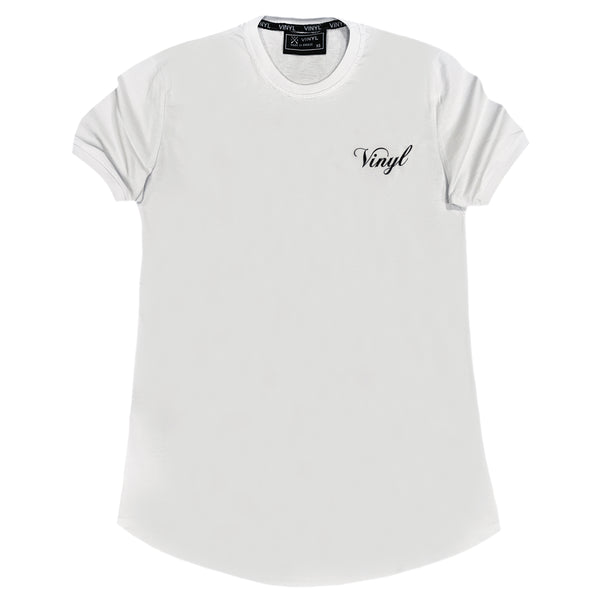 Ανδρική κοντομάνικη μπλούζα Vinyl art clothing - 24533-02 - authentic logo λευκό