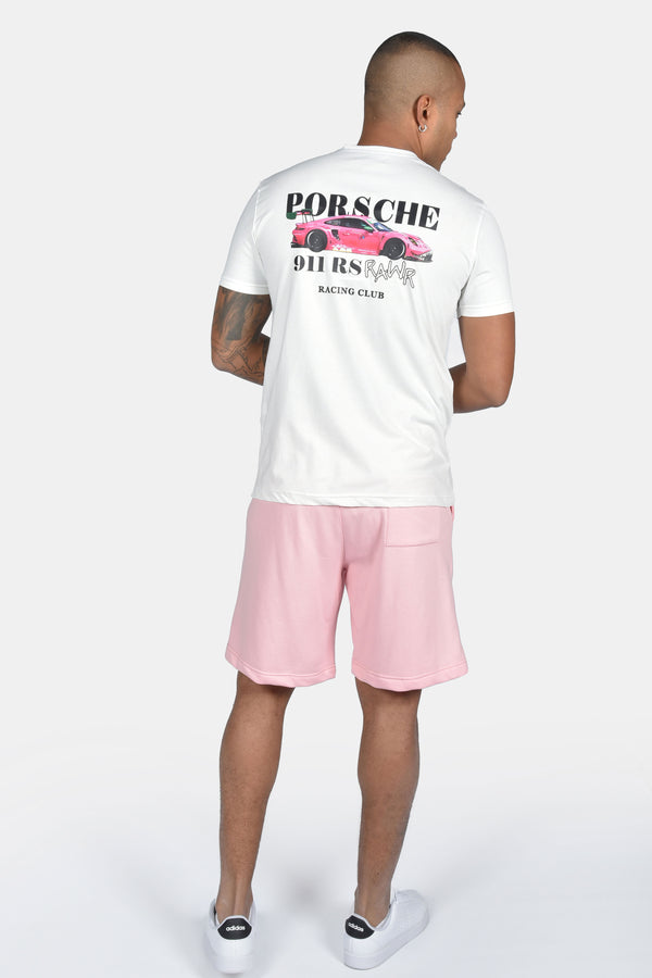 Ανδρική κοντομάνικη μπλούζα Two Brothers -BT-25600- racing club regular fit λευκό