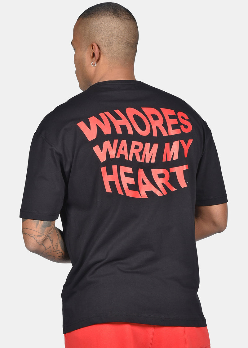 Ανδρική κοντομάνικη μπλούζα Two brothers - BT-25760 - oversized wh*res warm my heart μαύρο
