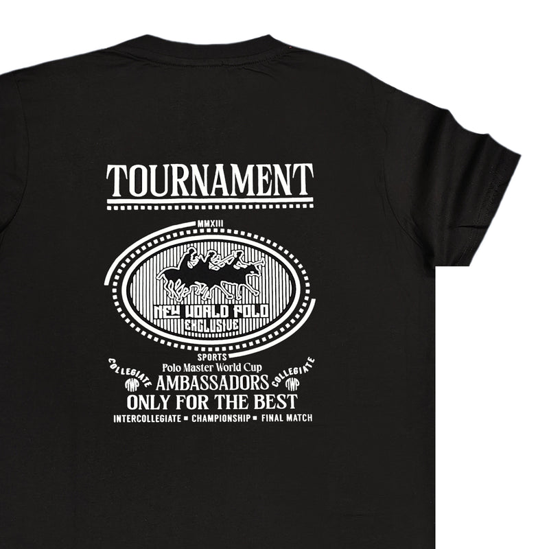 Ανδρική κοντομάνικη μπλούζα New World Polo - 24SSM20283 - tournament logo μαύρο