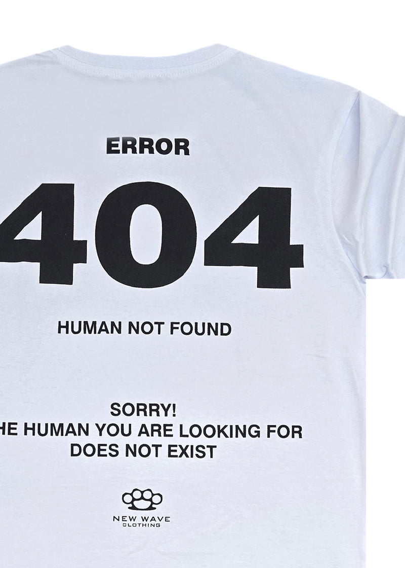 Ανδρική κοντομάνικη μπλούζα New wave clothing - 251-10 - error 404 logo λευκό
