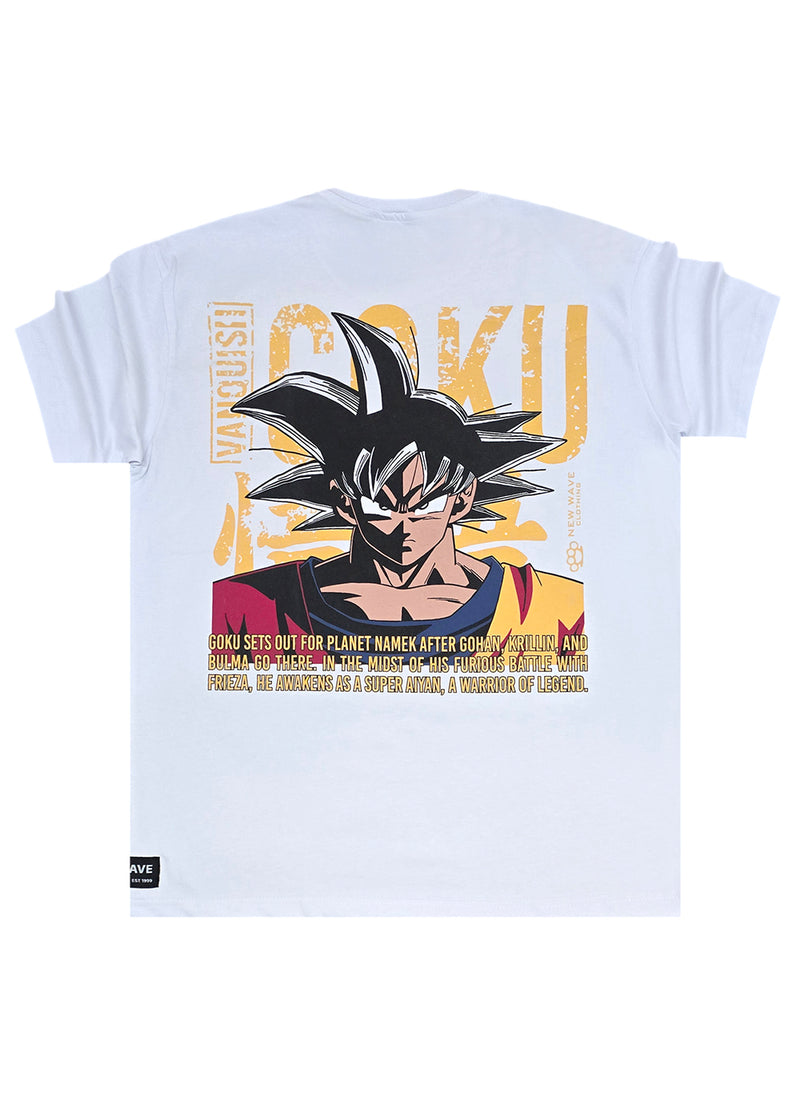 Ανδρική κοντομάνικη μπλούζα New wave clothing - 251-17 - vanquish goku logo λευκό