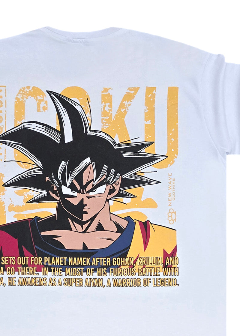 Ανδρική κοντομάνικη μπλούζα New wave clothing - 251-17 - vanquish goku logo λευκό