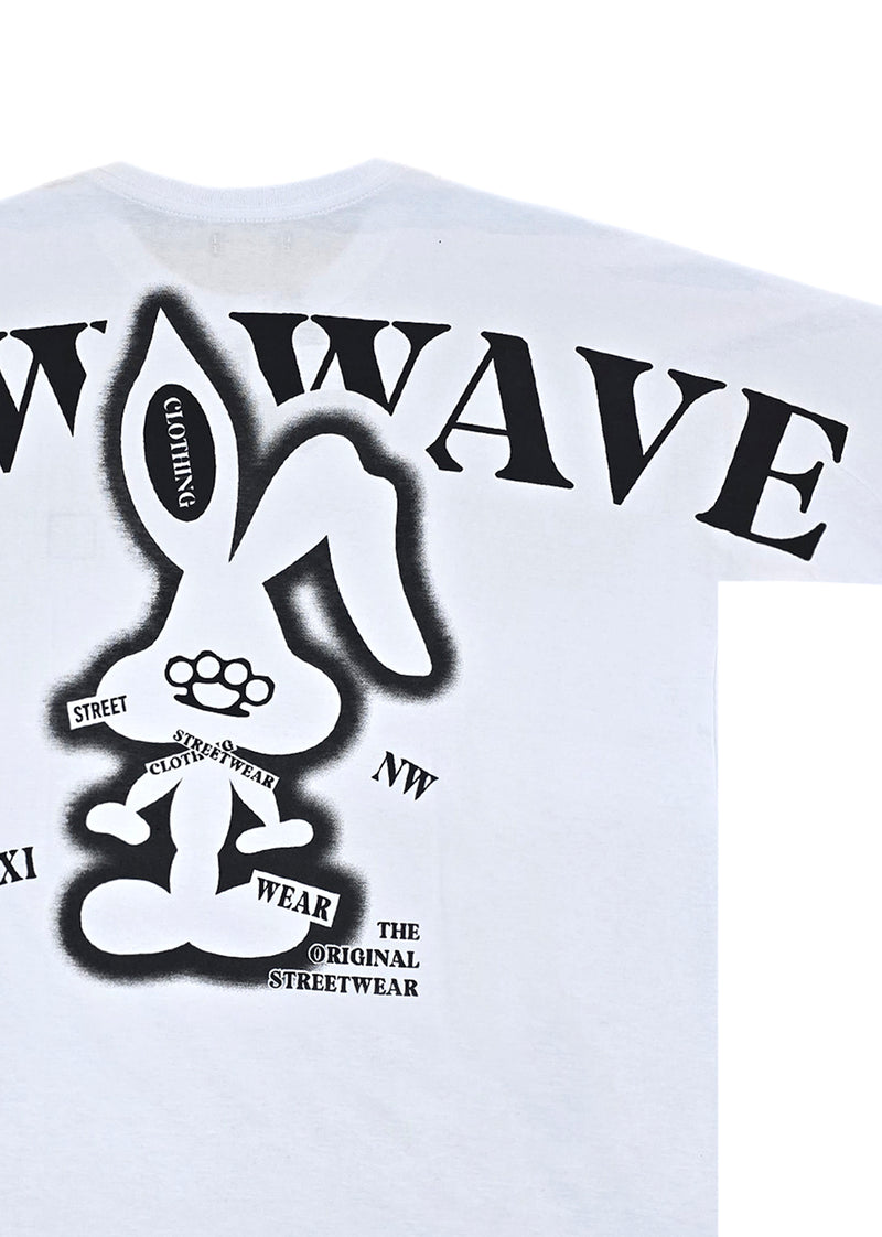Ανδρική κοντομάνικη μπλούζα New wave clothing - 251-19 - street wear logo λευκό