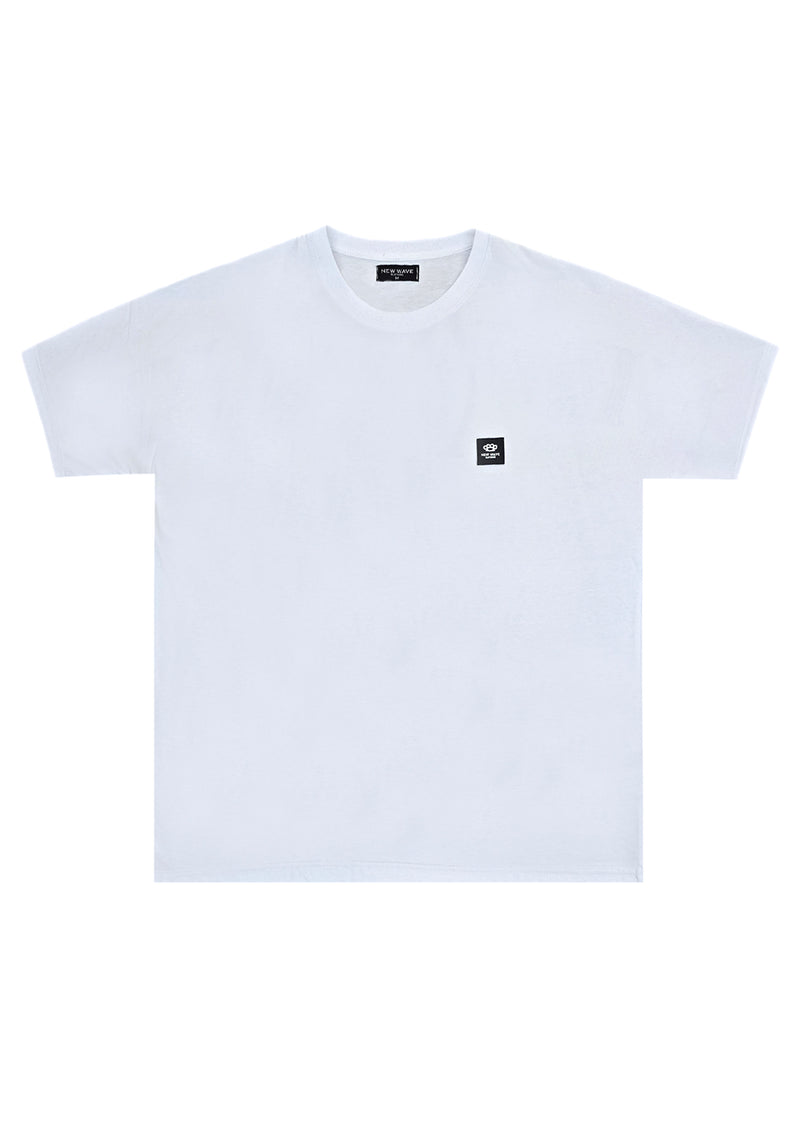 Ανδρική κοντομάνικη μπλούζα New wave clothing - 251-19 - street wear logo λευκό