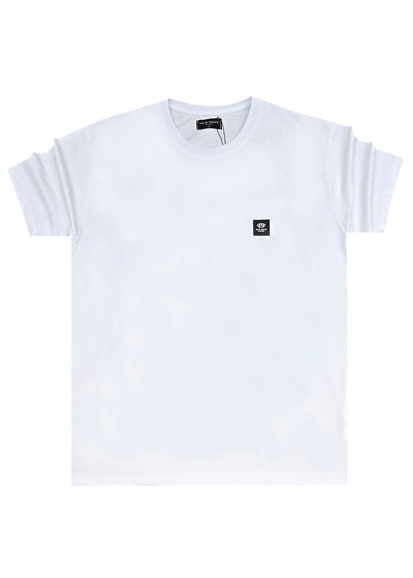 Ανδρική κοντομάνικη μπλούζα New wave clothing - 251-24 - pug life logo λευκό