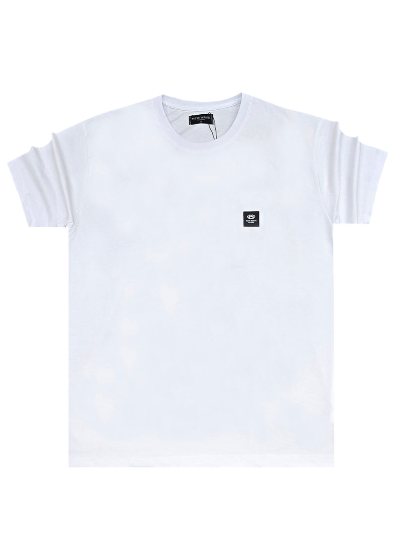 Ανδρική κοντομάνικη μπλούζα New wave clothing - 251-24 - pug life logo λευκό
