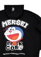 Ανδρικό φούτερ με κουκούλα New wave clothing -252-03-black hoodie-ROCK CORN