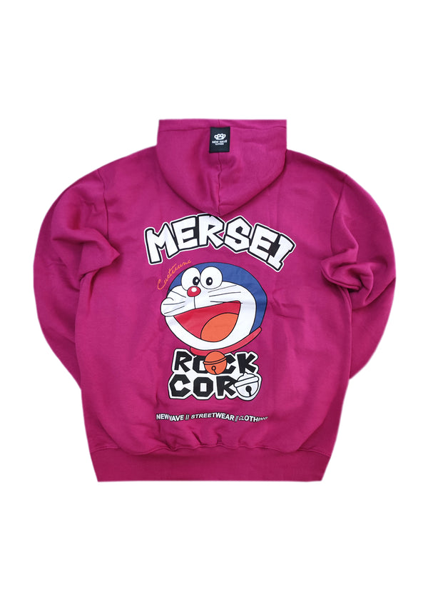 Ανδρικό φούτερ με κουκούλα New wave clothing -252-03-purple hoodie-ROCK CORN