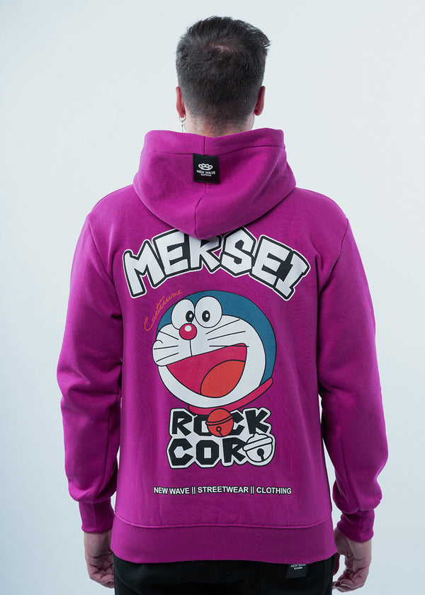 Ανδρικό φούτερ με κουκούλα New wave clothing -252-03-purple hoodie-ROCK CORN