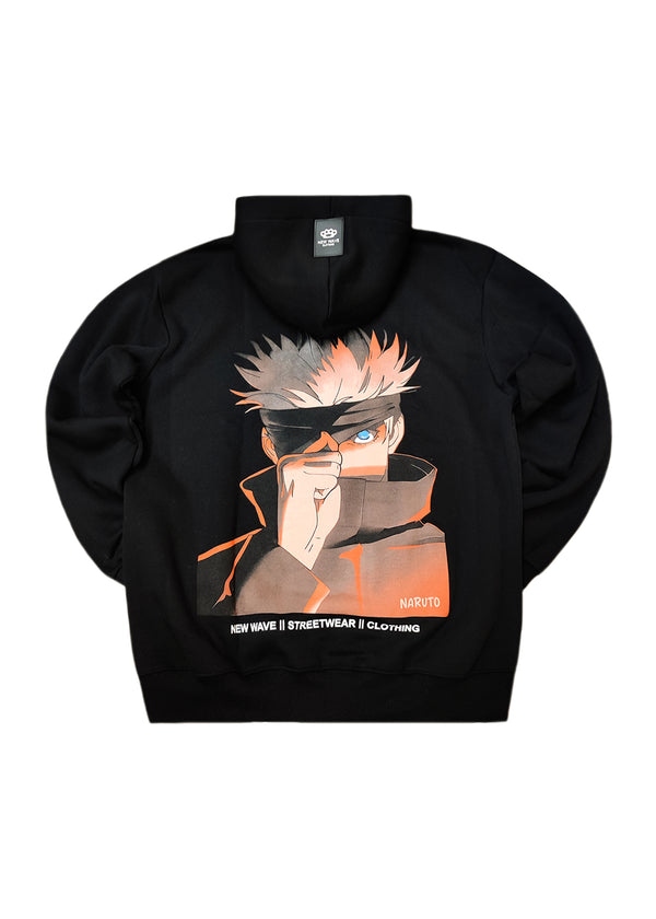 Ανδρικό φούτερ με κουκούλα New wave clothing -252-04-black hoodie-SOLDIER OF HAVEN