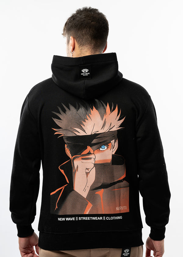 Ανδρικό φούτερ με κουκούλα New wave clothing -252-04-black hoodie-SOLDIER OF HAVEN