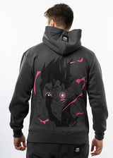 Ανδρικό φούτερ με κουκούλα New wave clothing -252-06-dark grey hoodie-ANIME