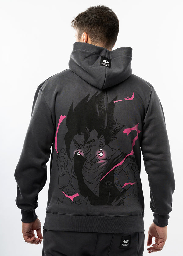 Ανδρικό φούτερ με κουκούλα New wave clothing -252-06-dark grey hoodie-ANIME