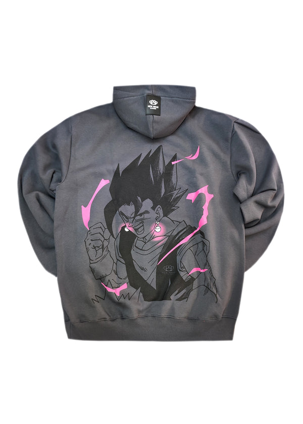 Ανδρικό φούτερ με κουκούλα New wave clothing -252-06-dark grey hoodie-ANIME