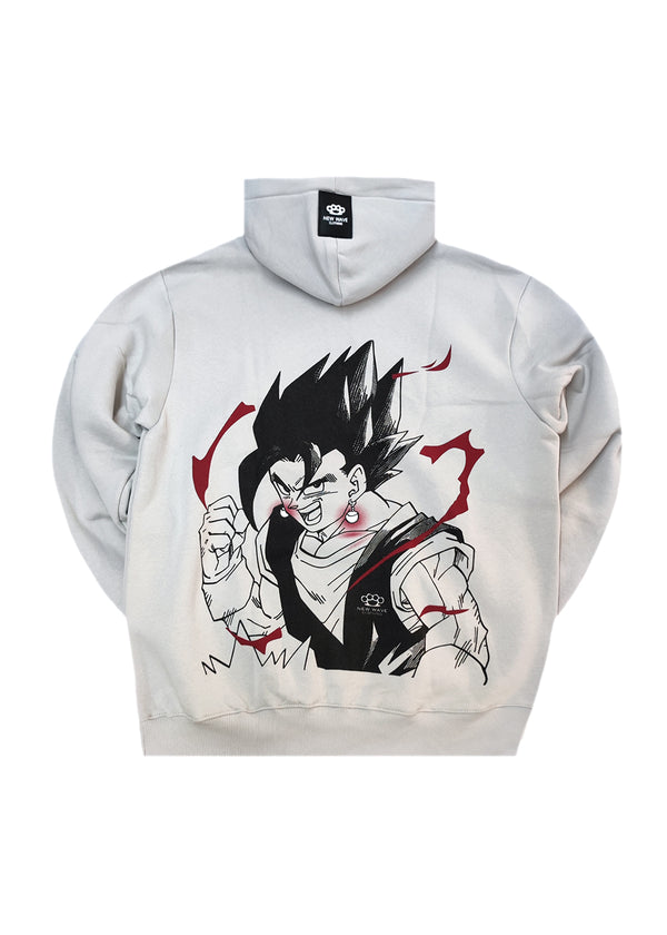 Ανδρικό φούτερ με κουκούλα New wave clothing -252-06-ice grey hoodie-ANIME